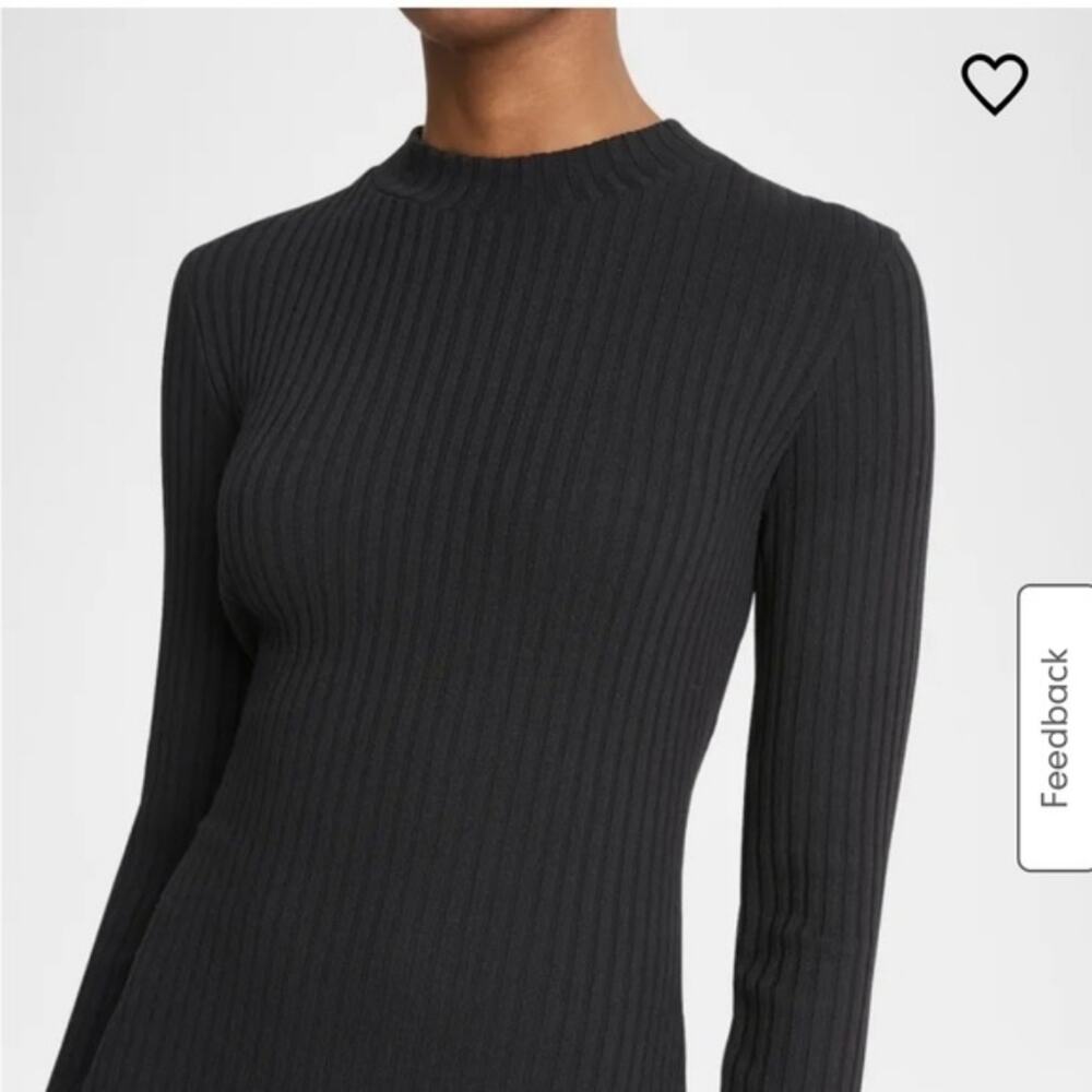 Black Ribbed Long Sleeve Top XS